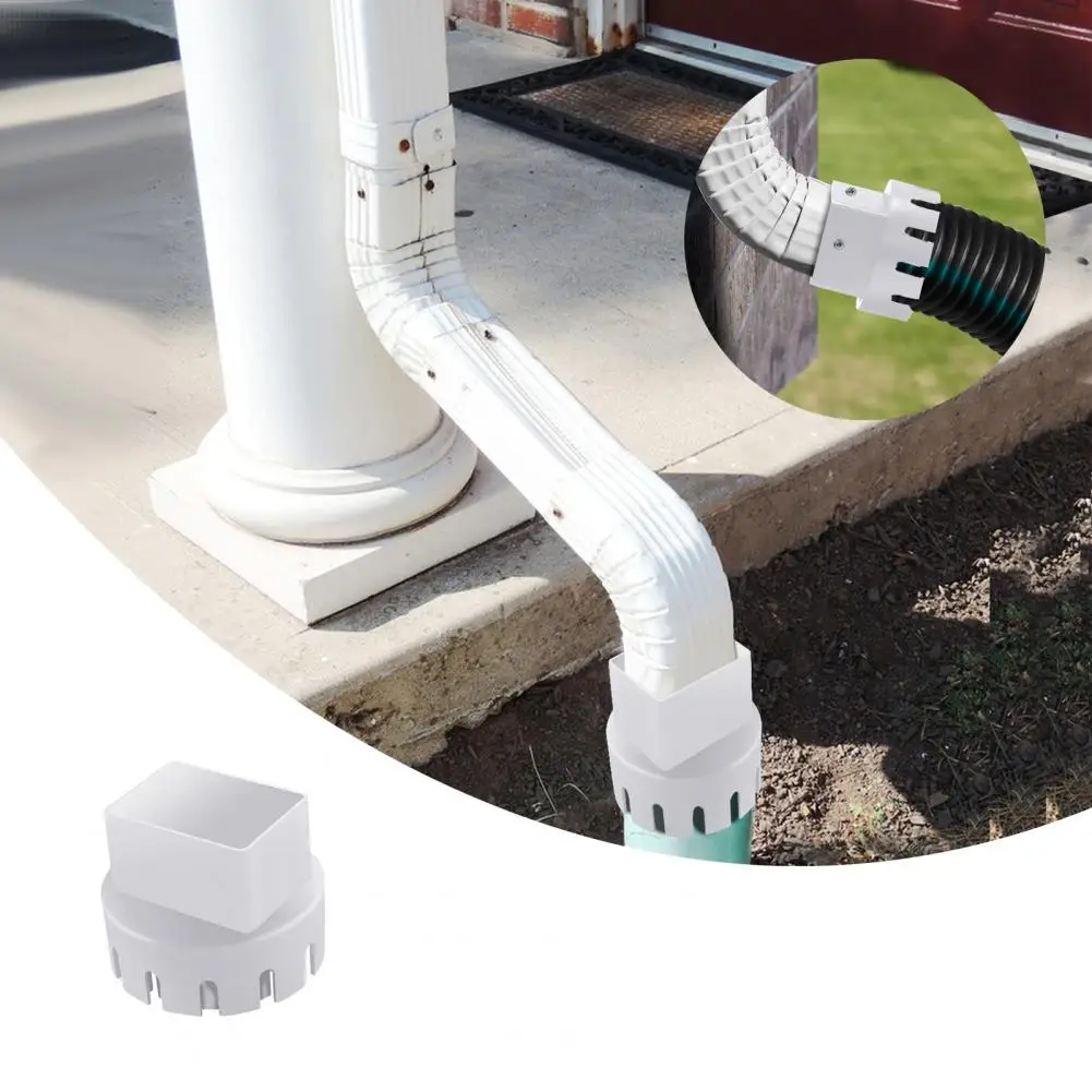 Downspout Adapter Easy Installation Drain Pipe Connector Improve Water Drainage Rain Gutter to Drain Pipe Extender Connector