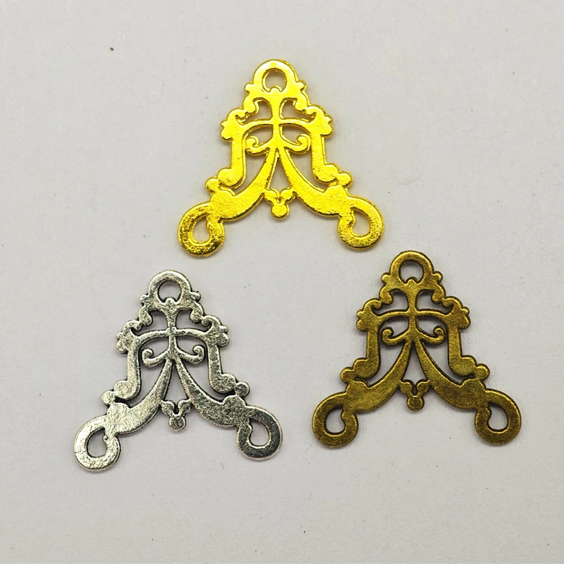 GraceAngie 15pcs Antique 3 Color Mix Sale Three Holes Connectors Handmade DIY Vintage Fine Jewelry Necklace Earring Findings