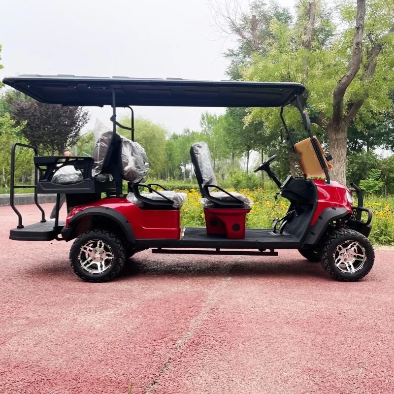 

Новый эксклюзивный заводской 2-4-6-местный туристический электрический гольф-кар для клубов и охоты с кожаными сиденьями и складным ветровым стеклом