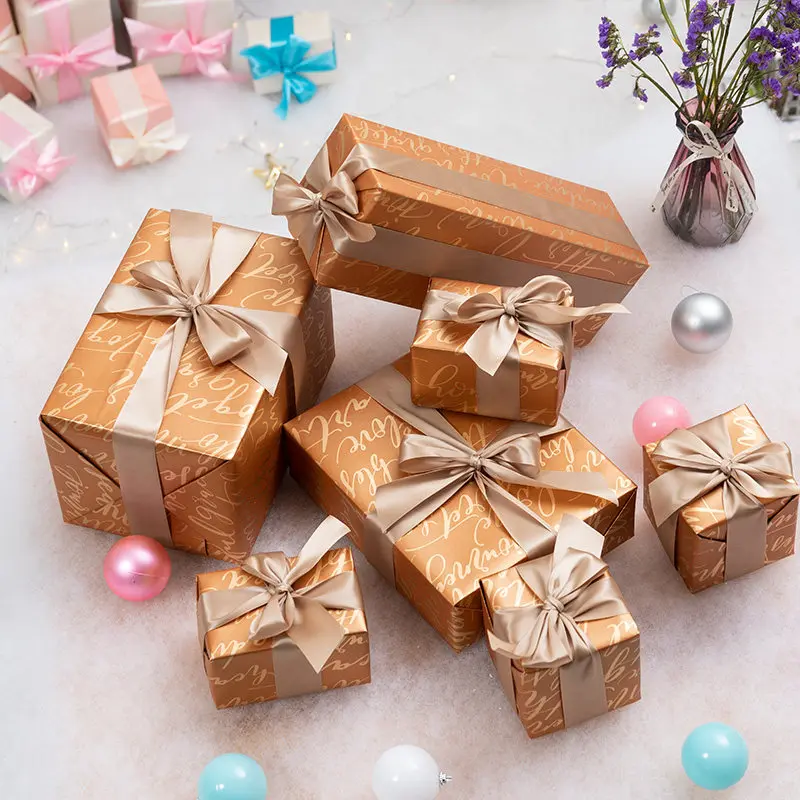 Gift box decoration stacking window shop scene arrangement props New Year's wedding Christmas tree display finished ornaments