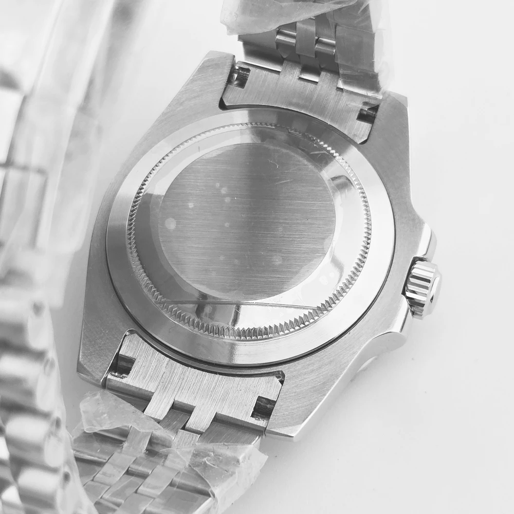NEITON NH35 40MM SUB GMT Watch Case Solid Bracelet Glide Lock Clasp Fit NH34 NH35 NH36 NH38 Movement Stainless Steel image 6