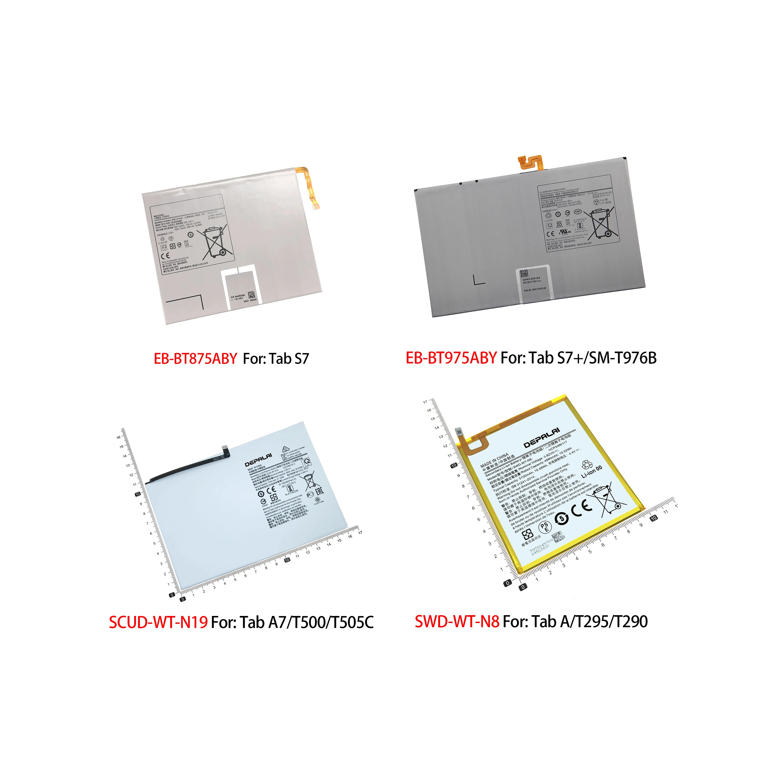 SCUD-WT-N19 SWD-WT-N8 For Samsung S7 A7 T500 T505C Tab A T295 T290 S7+ T976B Batteries EB-BT875ABY EB-BT975ABY Repair Parts