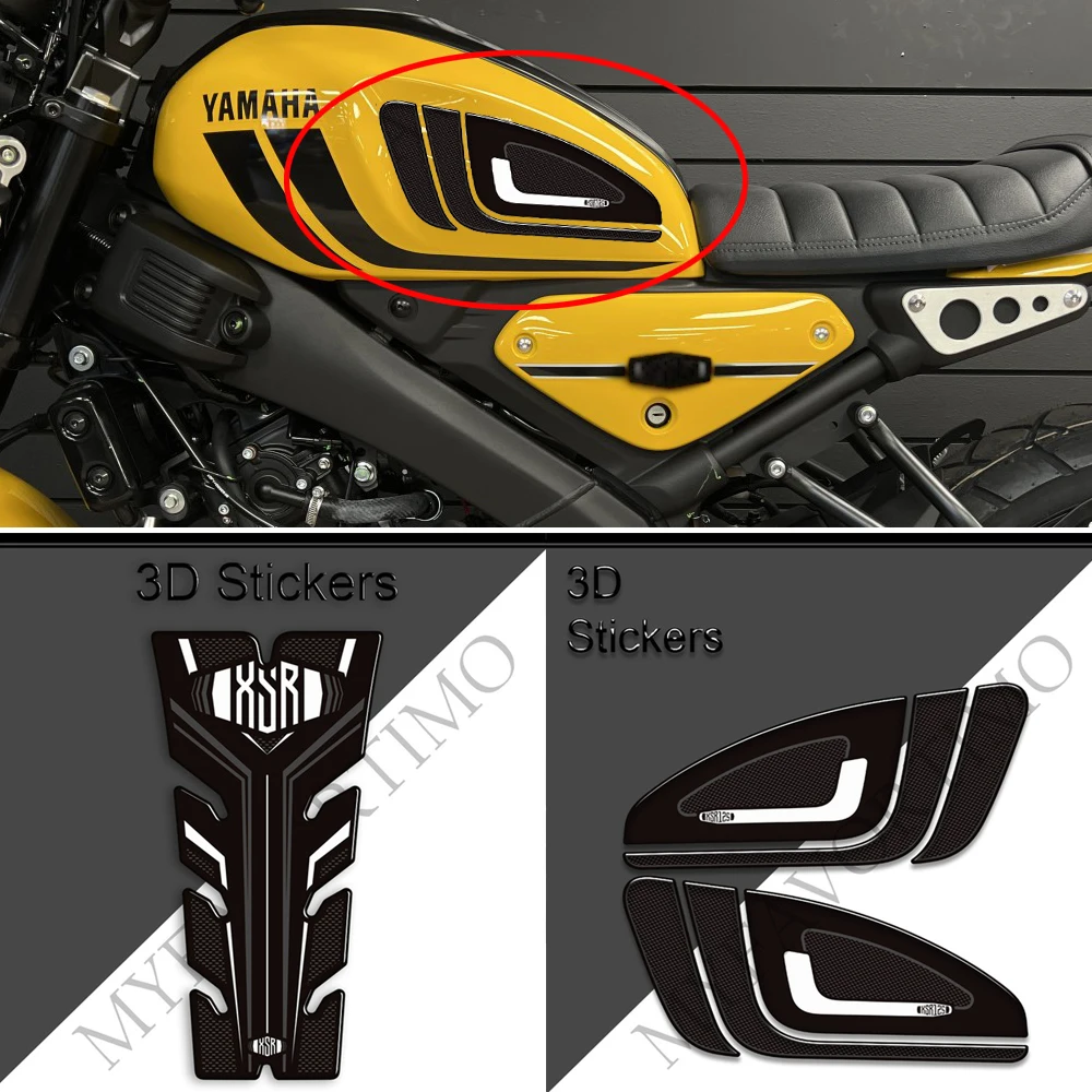 For Yamaha XSR125 XSR 125 Motorcycle Scratch Protection Tank Pad Side Grips Gas Fuel Oil Kit Knee 2021 2022 2023