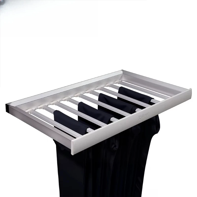 Home Furniture Hardware Accessories, Wardrobe Sliding Rod Push-pull Trouser Rack Fabric Removable Double Damping Track