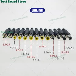 1Pcs welding DC power plug socket with pin adapter 5.5 * 2.1mm 5.5 * 2.5/5.0 * 3.0/6.0 * 4.4/2.5 * 0.7/4.0 * 1.7 male  audio