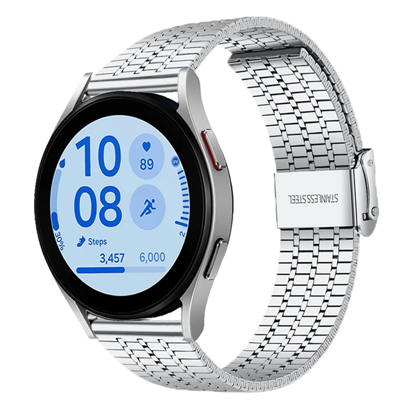 Correa de reloj de acero inoxidable para Galaxy Watch FE, correa de Metal para Samsung Galaxy Watch 7 6 4 5 44mm 40mm, pulsera activa 2