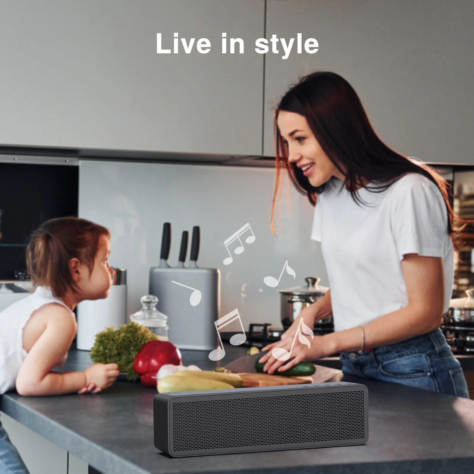 1HORA مكبر صوت لاسلكي مكبر صوت محمول بلوتوث 5.3 85dB 20 واط مكبر صوت مزدوج جودة الصوت 5 ساعات وقت اللعب 2400 مللي أمبير في الساعة للهاتف التلفزيون