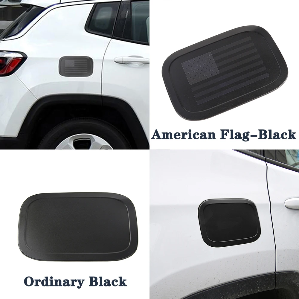 Car Fuel Filler Tank Cap Decorative Cover Trim for Jeep Compass 2017 2018 2019 2020 2021 2022 2023 Exterior Accessories Black