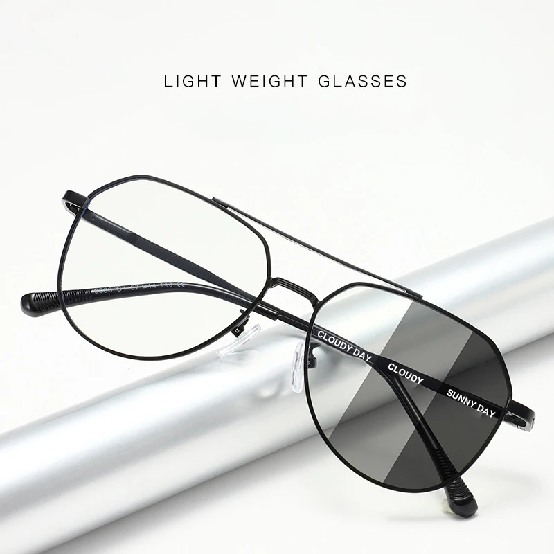 DDDLONG Retro Punk Mode Pilot Photochrome Sonnenbrille Frauen Männer Metall Brillen Klassische Vintage UV400 Outdoor Shades D679
