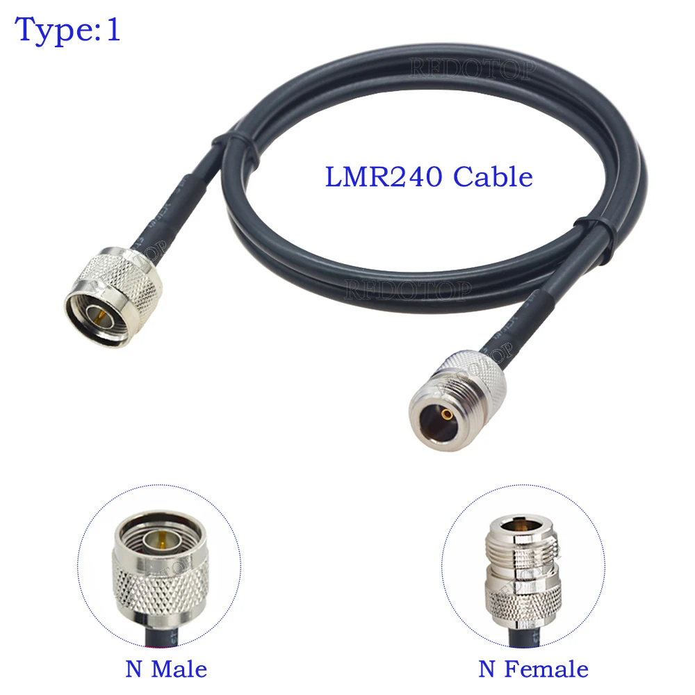 LMR240 Cable N Male Plug to N Male RF Connector Cable LMR-240 50-4 Low Loss 50 ohm Coax Pigtail Jumper Extension Cord 15cm-30m