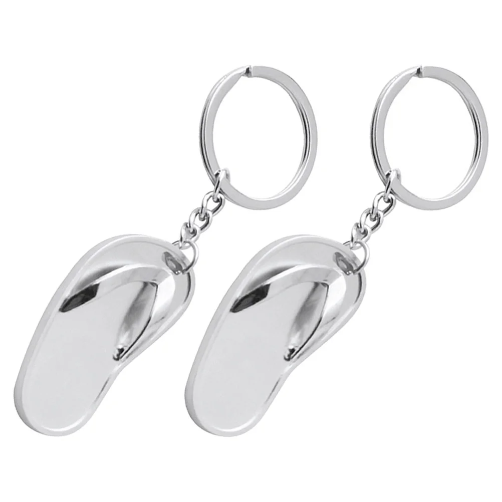 2Pcs Summer Slipper Key Chain Hanging Ornament Key Chain Pendant Lovely Key Chain Decoration shoe keychain