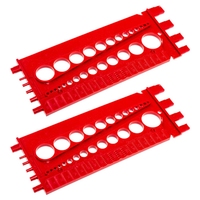 2 PCS Identibolt Screw Bolt Nut Thread Measure Size Checker Red Plastic (Inch Standard & Metric)