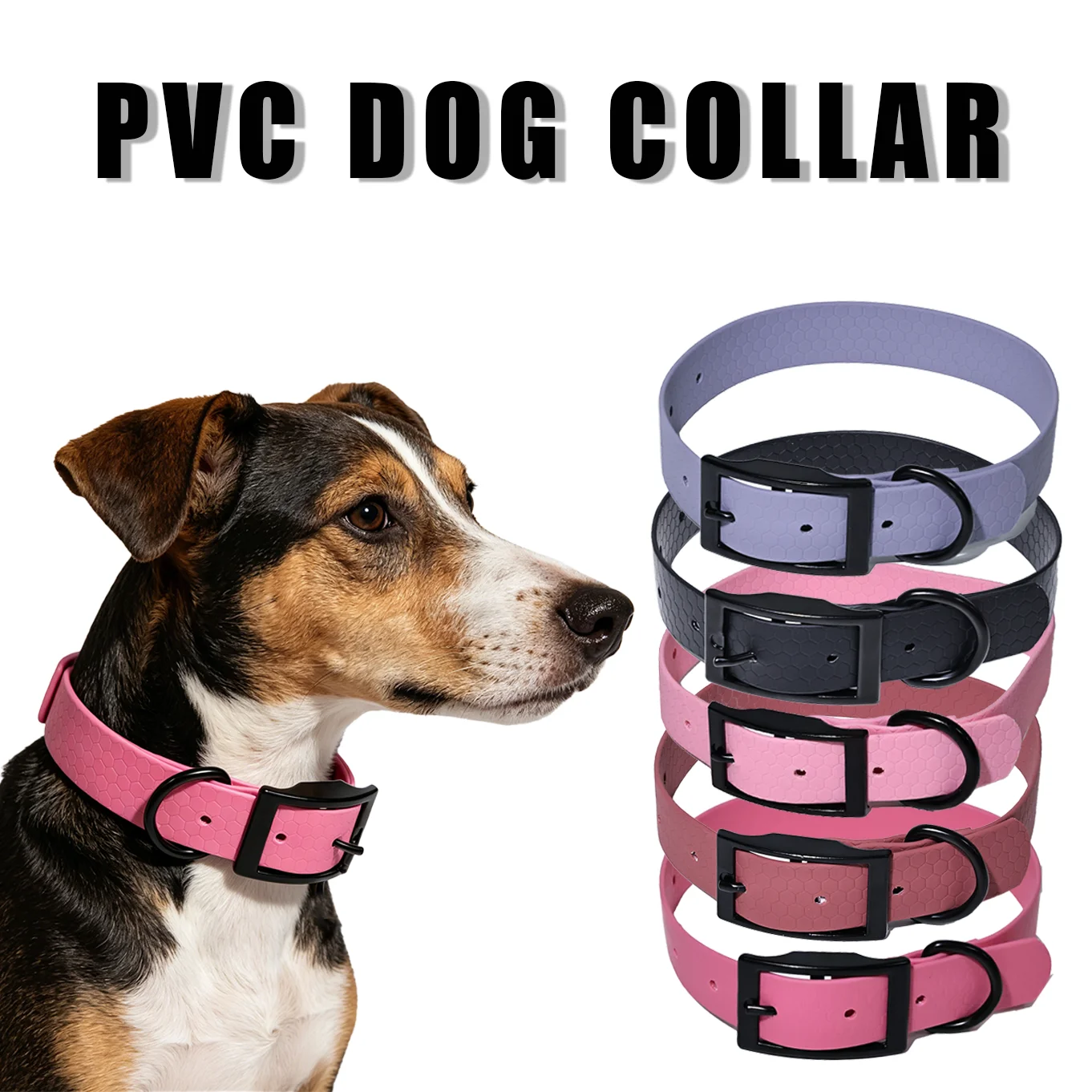 Wasserdichtes PVC-Hundehalsband, Verstellbares Geruchsneutrales Haustierhalsband, Leicht zu Reinigendes Langlebiges Robustes Halsband für Kleine Mittlere und Große Hunde – Detail 2