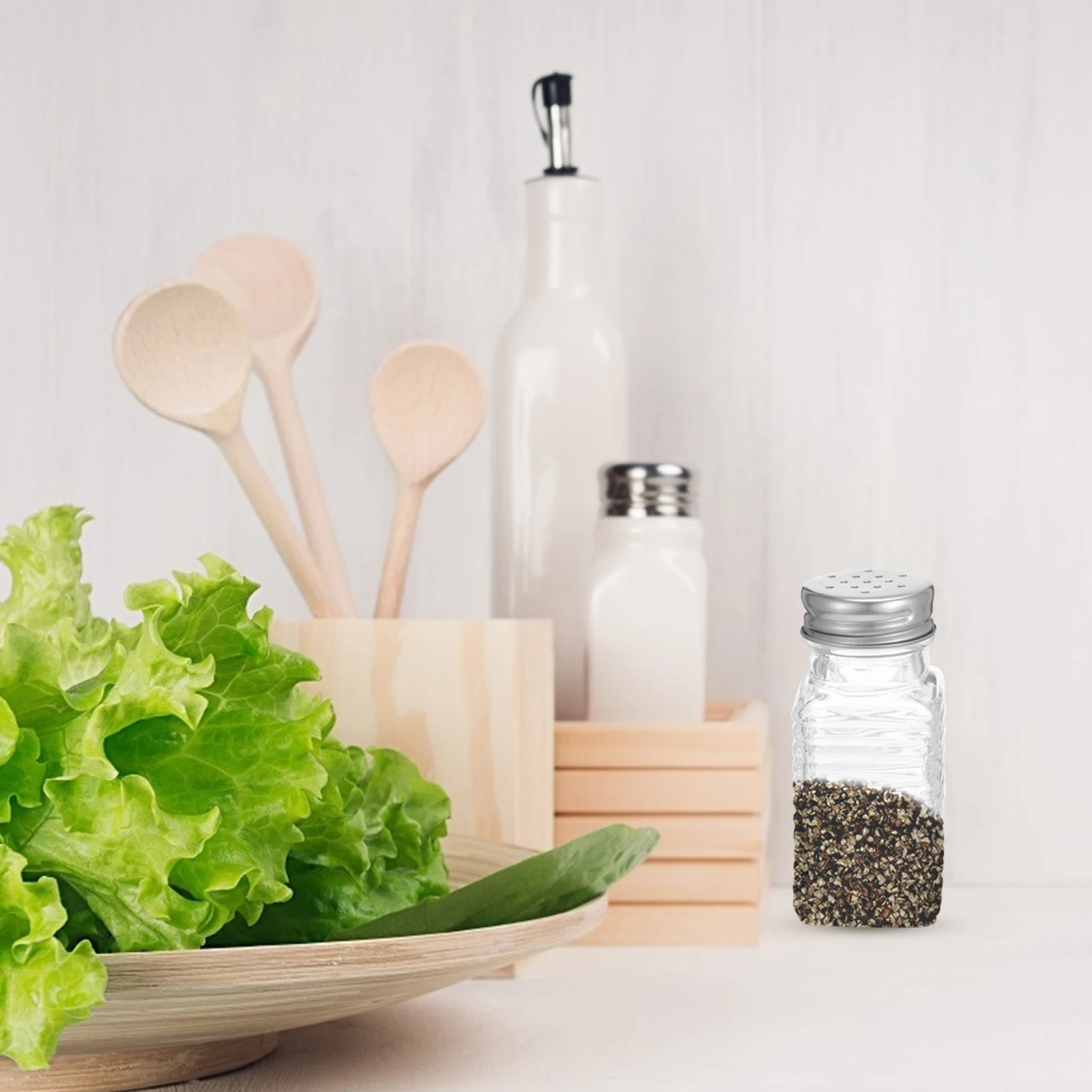 6 قطعة زجاجات توابل زجاجية متعددة الوظائف قوية للمنزل شواء التخييم حاوية توابل الزجاج الفلفل شاكر #1