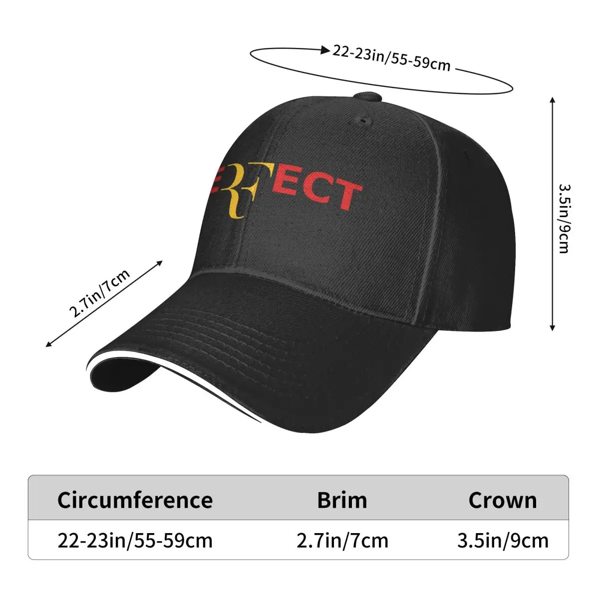 RF Roger Federer Perfect Merch Men Women Baseball Cap Dad Hat Classic Daily Headwear Adjustable Fit Snapback Cap