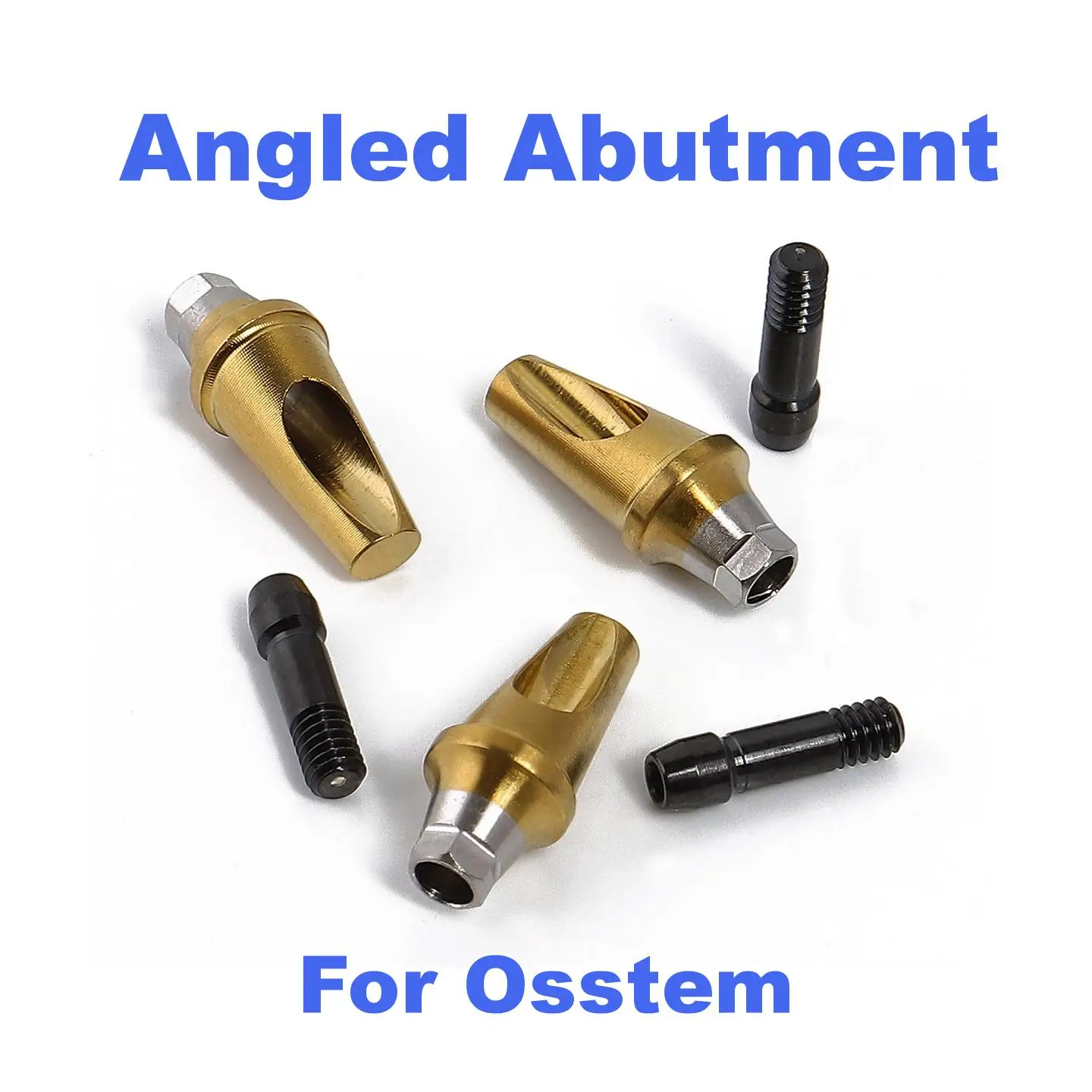 Dental Implant Angled Abutment Titanium Gold Hex Connection Compatible With Osstem TS System Oral Restorative Prosthetics