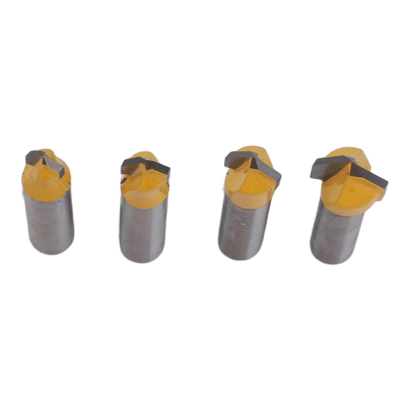 Professional 4PCS 90 Degree V Router Bits Set for Wood Work with Carbon Steel for Cutting Diameter 14 516 38 12