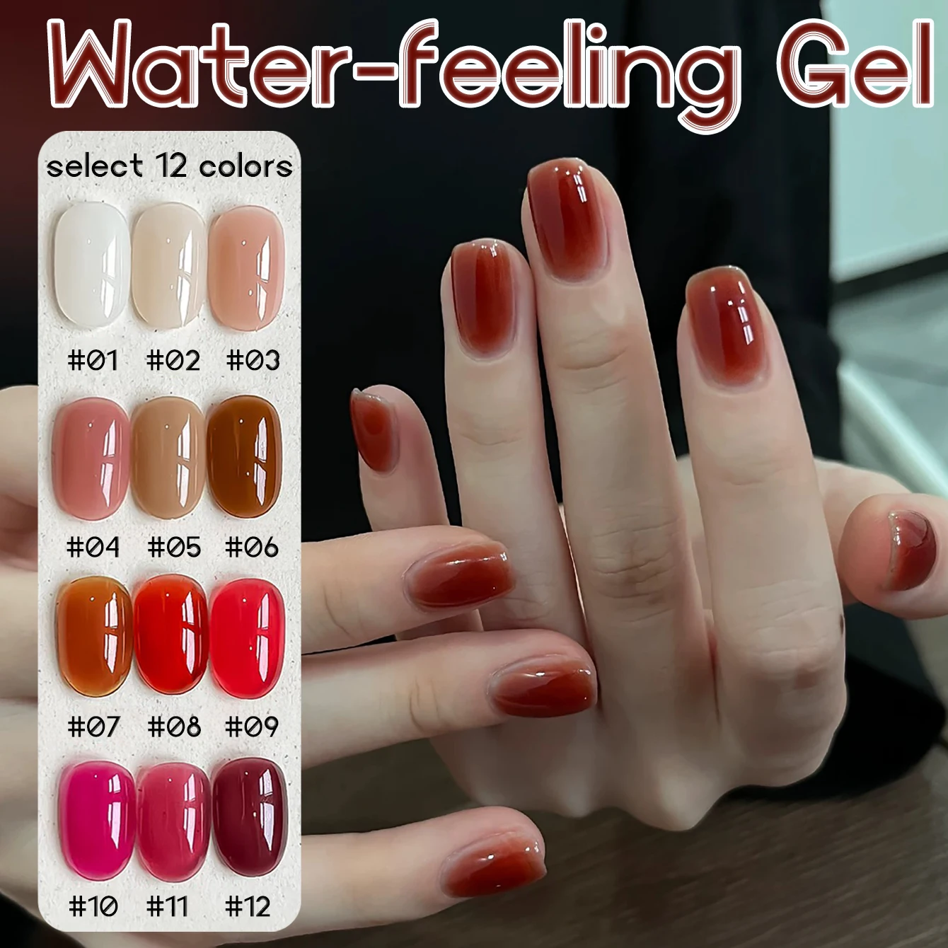 1-12 stücke WS Alle Saison Eis Transparent Braun Rosa Weiß Gel Nagellack Gel Weiß Melad Phototherapie Gel Nagel salon Hause DIY – Detail 2