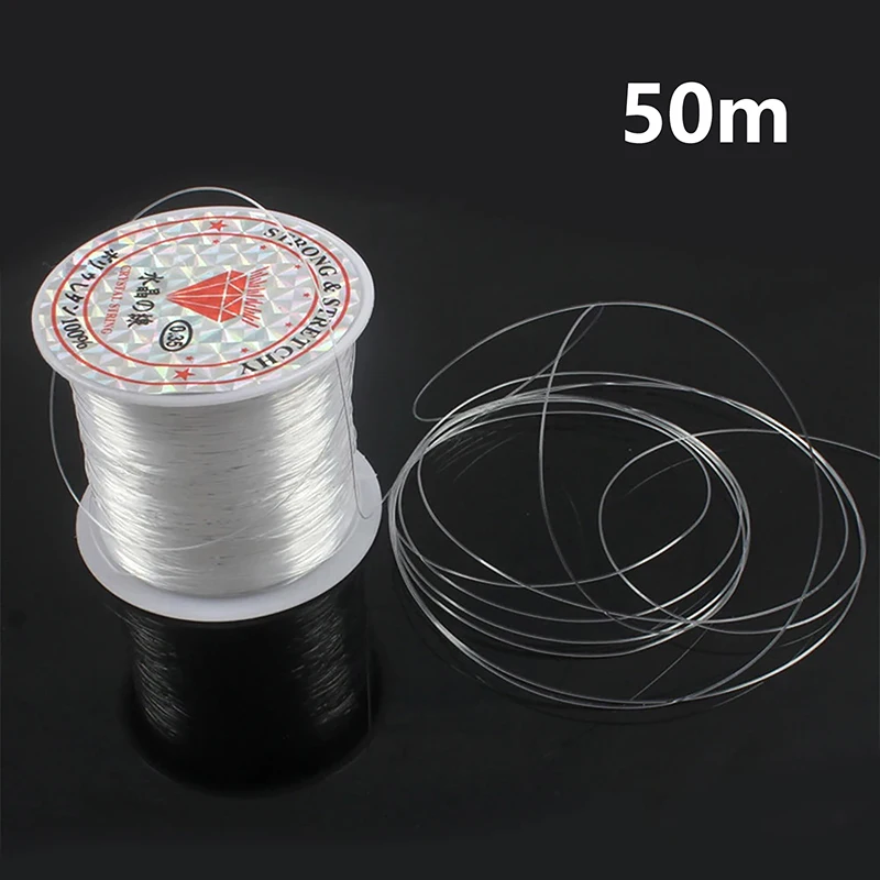 50m Clear Nylon Invisible Thread Fishing Wire Hanging Balloons Wire Jewelry Christmas Garland Thread Birthday Party Decoration▪