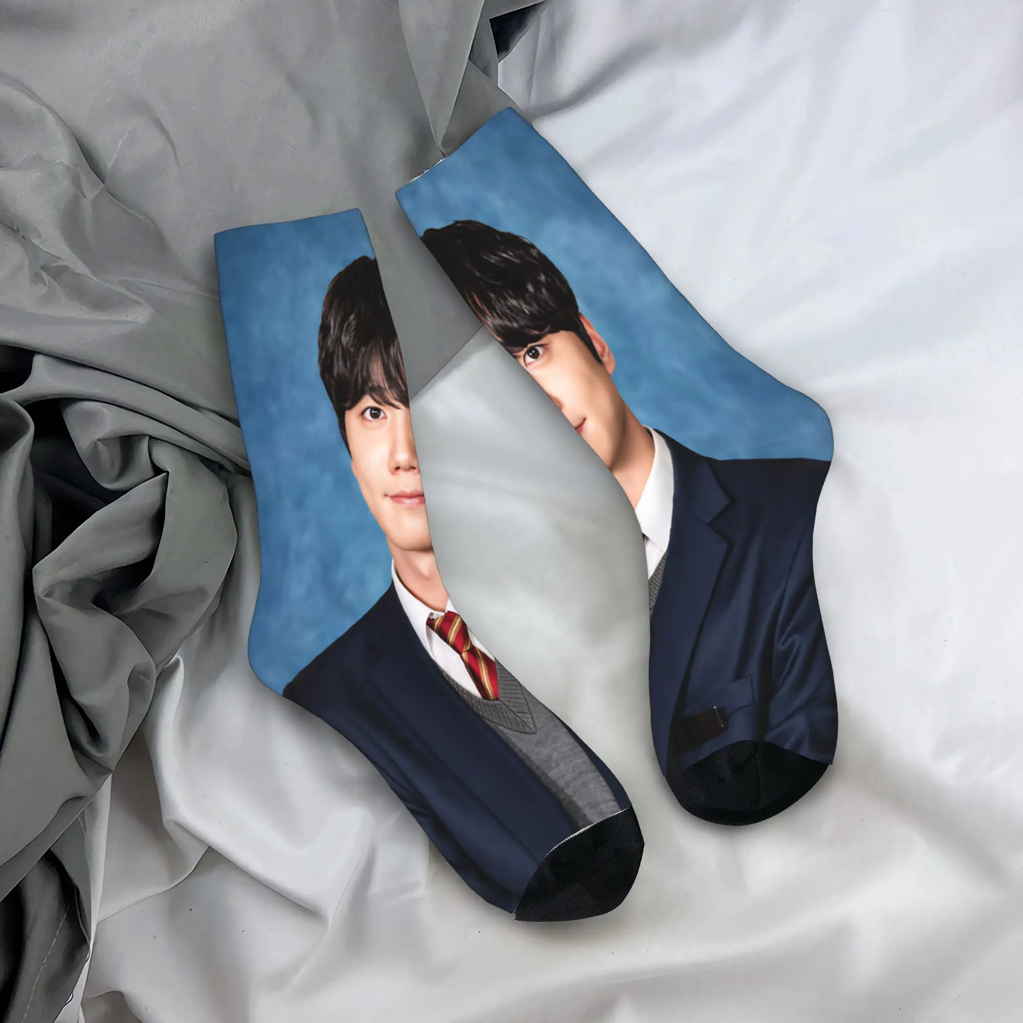 Men's Socks Kdrama Four Hands Two Sonatas  Stockings Autumn Funny Soft Breathable Socks Printed Outdoor Sports Anti-Slip Socks