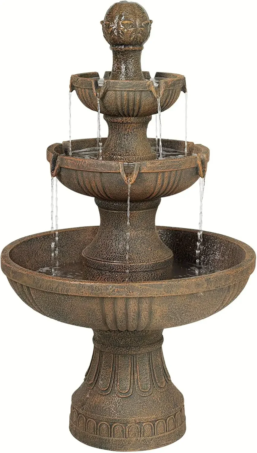 

Ravenna 43 High Italian Indoor Outdoor Faux Stone Floor Fountain 3 Tier Basin Water Feature