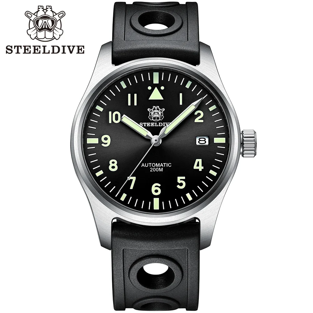 Automatic Mechanical Men's watch Sapphire Crystal Stainless Steel NH35 Pilot watch SD1940 Leather Waterproof automatic watch men