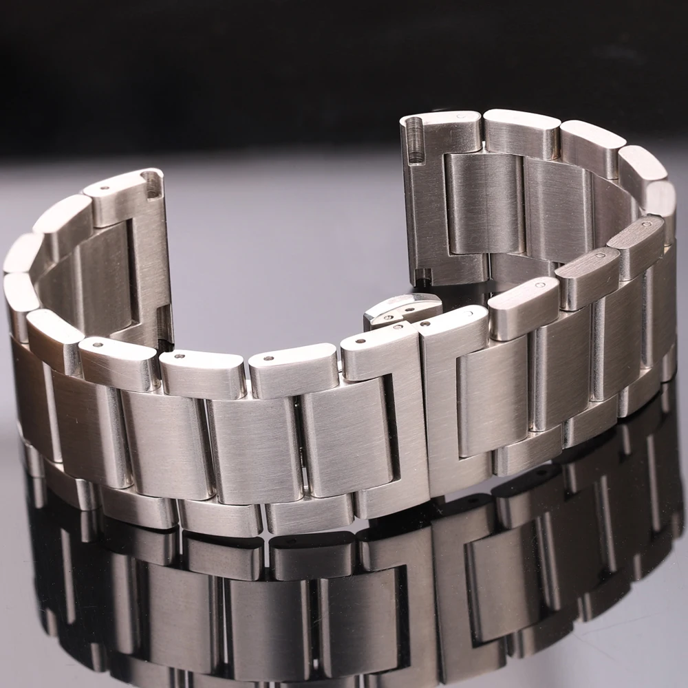 Stainless Steel Watch Band Bracelet 18mm 20mm 22mm 24mm Men And Women\'s Solid Metal Brushed Watchband Accessories