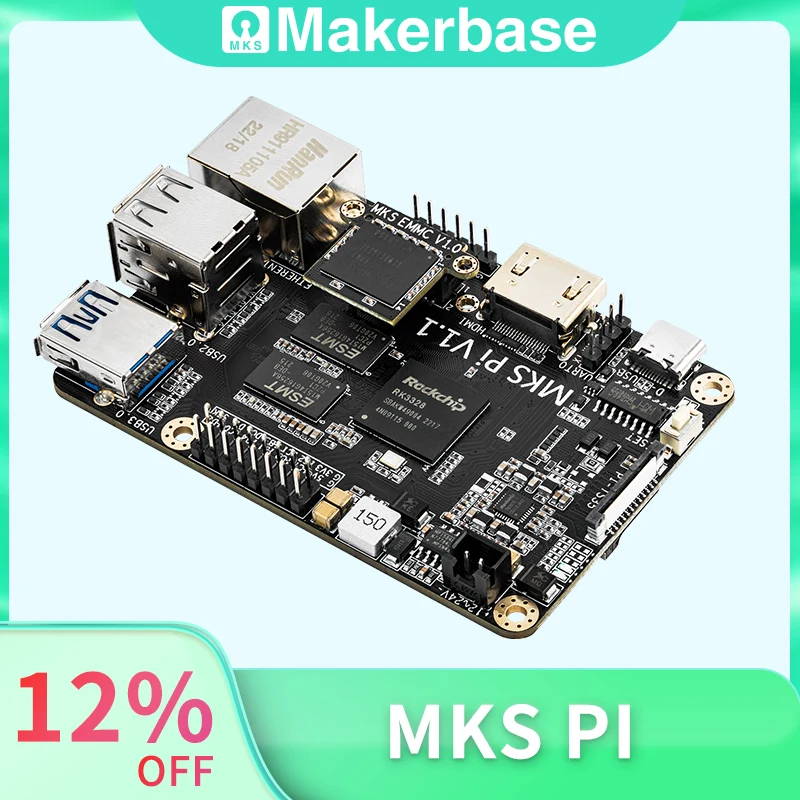 

Makerbase MKS PI Board Quad-core 64bits SOC onboard runs Klipper&3.5/5 Inch Touch Screen for Voron VS Raspberry Pi Board RasPi