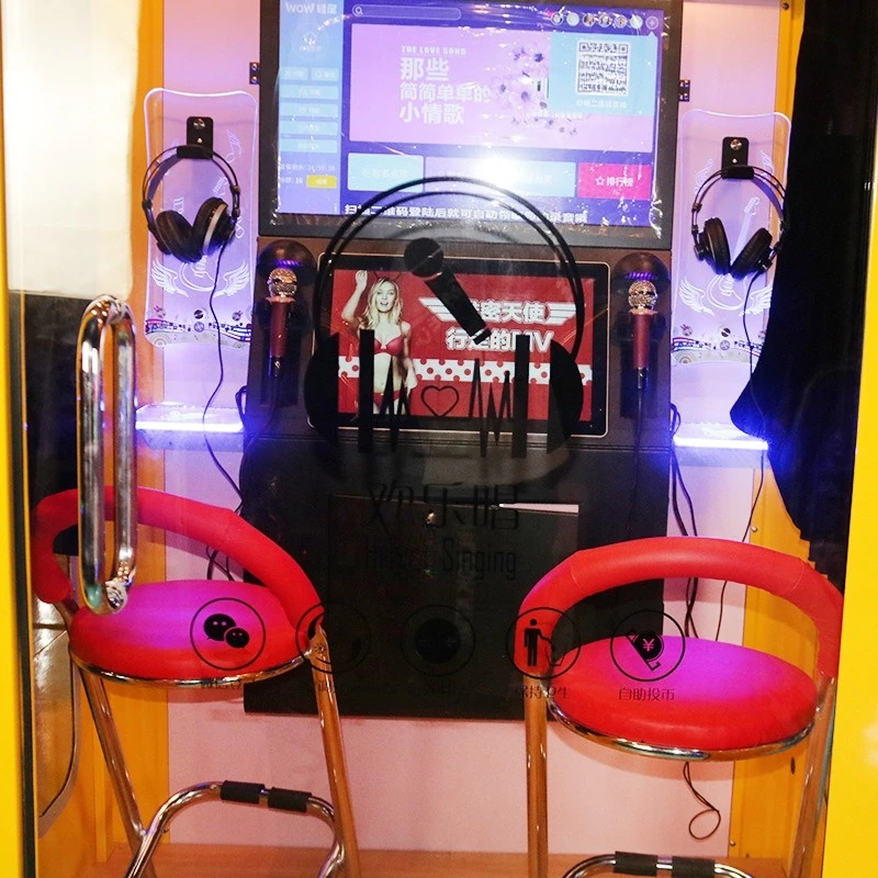 Singing machine mini ktv room karaoke small yellow house jukebox coin-operated self-service singing room entertainment