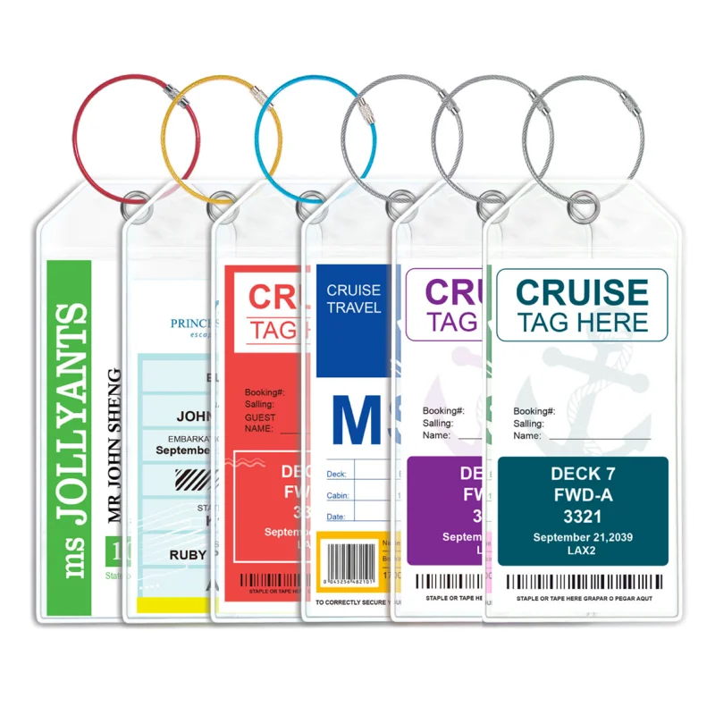 Cruise Luggage Tags Wide Large Luggage tag Holder  for P&O Carnival  Princess Zip Seal Reusable