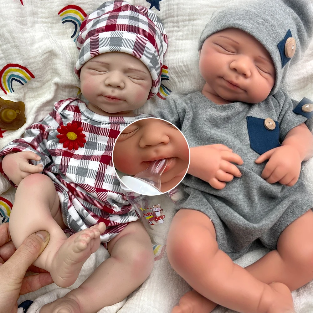 20Inch Lifelike Features Soft Silicone Reborn Doll Washable Weighted Rebirth Doll for Hobbyists Anti-Stress Toy