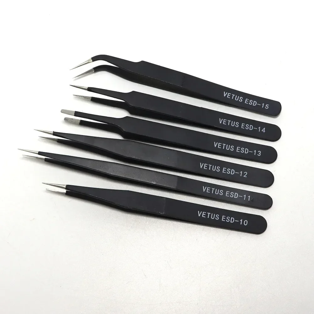 100% original VETUS anti-static stainless steel tweezers ESD-10/11/12/13/14/15