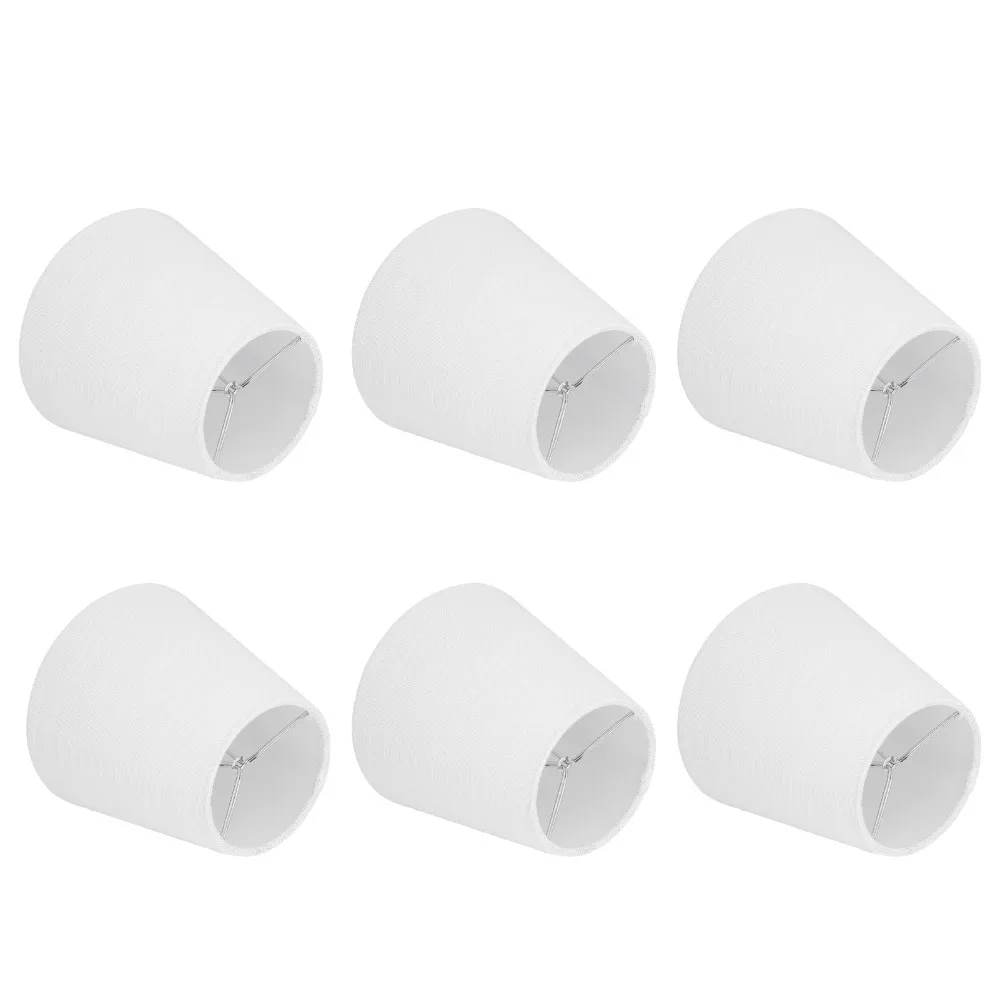 

6PCS Simple Fabric Lampshade Clip On Design 5.12 inch Height Lamp Cover Chandelier Lamp Shades Floor Lamp