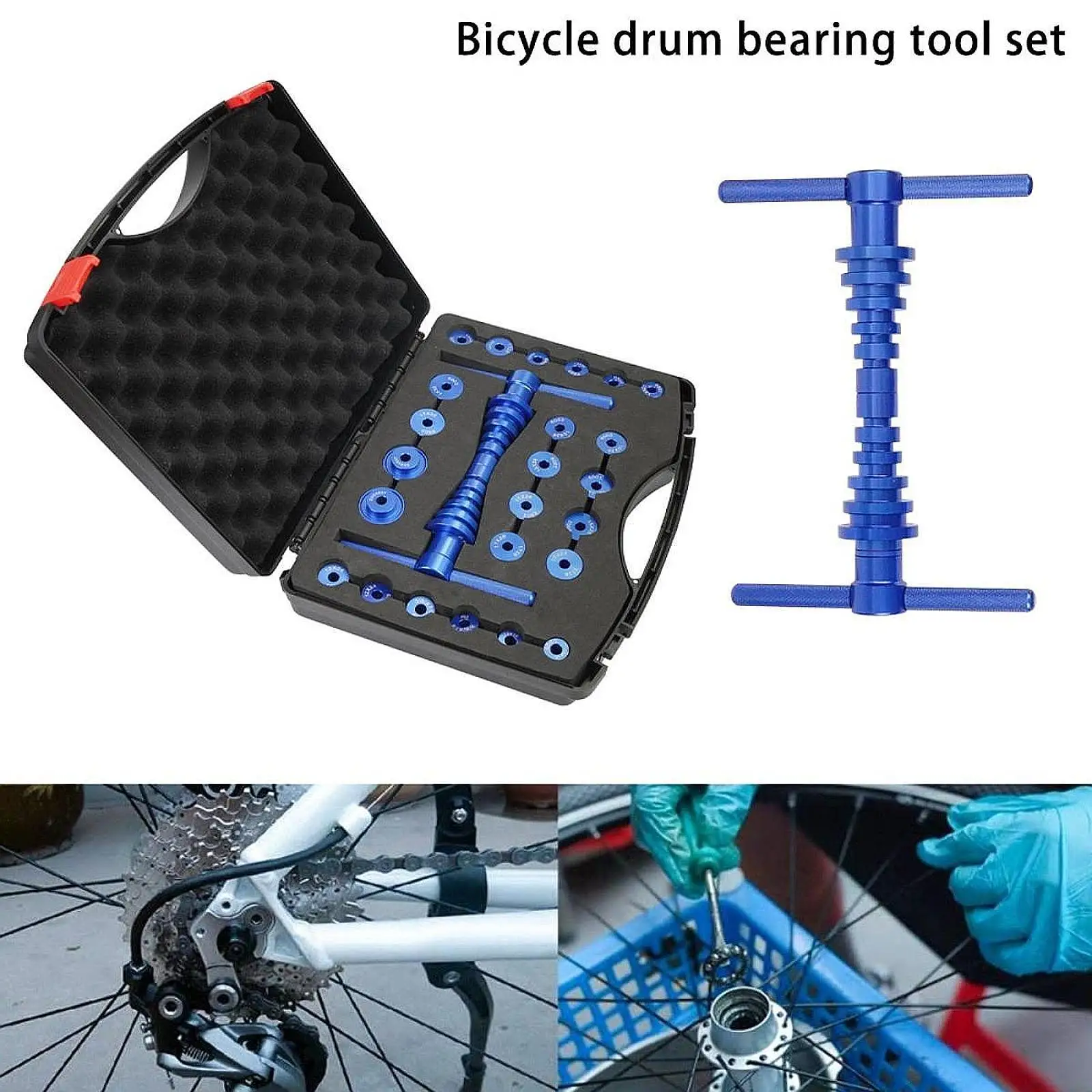 

Bicycle Bearing Press Repair Set with Carry Case T Type Threaded Screw for Wheels Blue Turning Point Tool Universal Tool