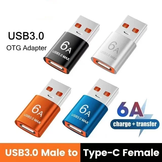 

6A USB 3.0 OTG-адаптер USB3.0 «папа» на тип C «мама» OTG-конвертер для ноутбука Xiaomi Samsung Разъем USB на тип C
