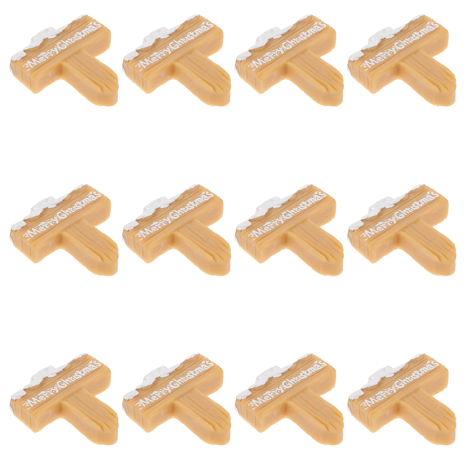 

12Pcs Resin Christmas Word Plate Decor Adorable Mini Xmas Ornament Creative Home Desktop Decoration Word Board