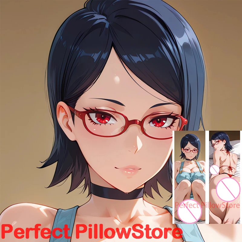 Dakimakura أنيمي Uchiha Sarada على الوجهين طباعة وسائد الجسم بالحجم الطبيعي غطاء وسادة الكبار