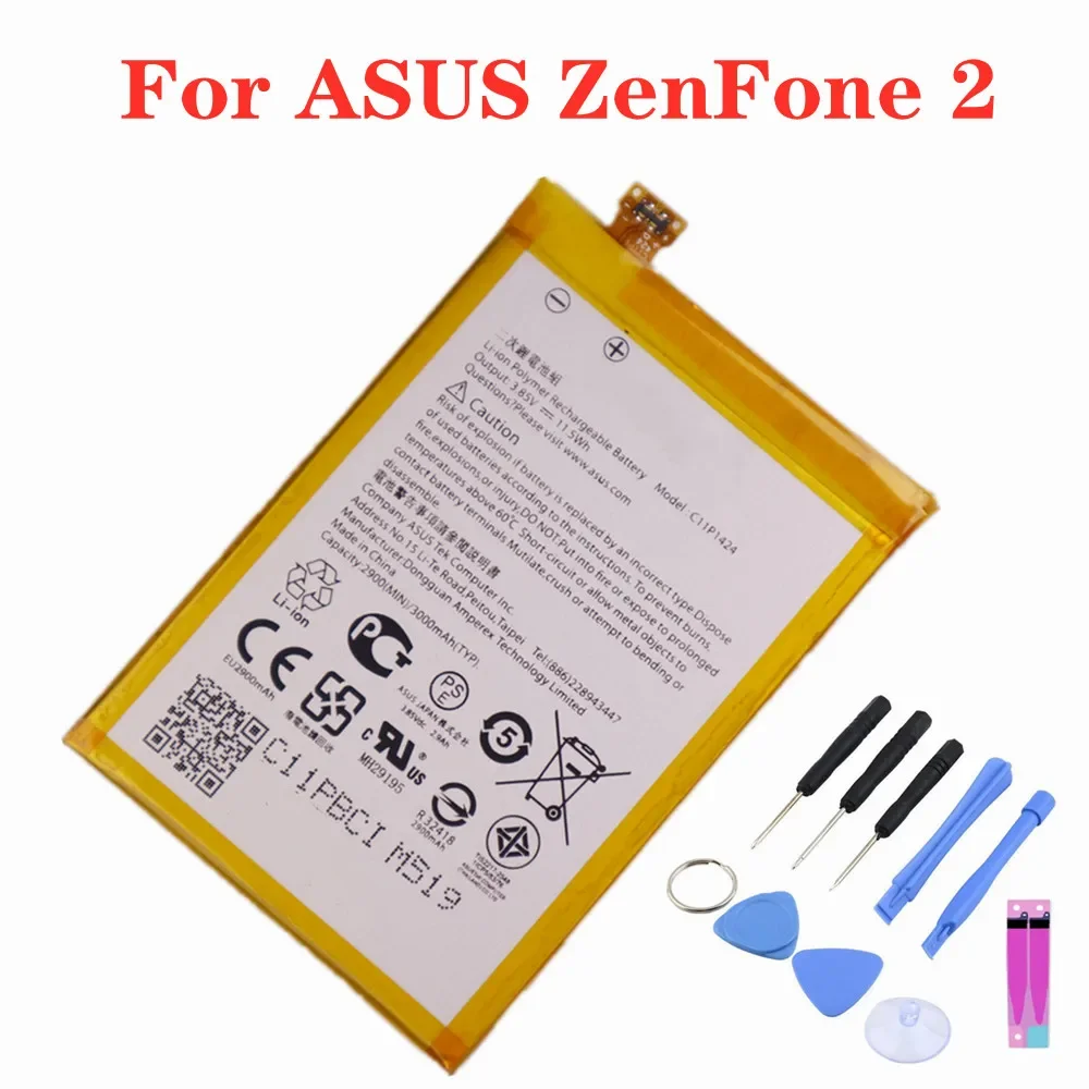 C11P1424 3000mAh Battery For Asus ZenFone 2 ZE551ML ZE550ML Z00AD Z00ADB Z00A Z008D Phone Battery + Free Tools