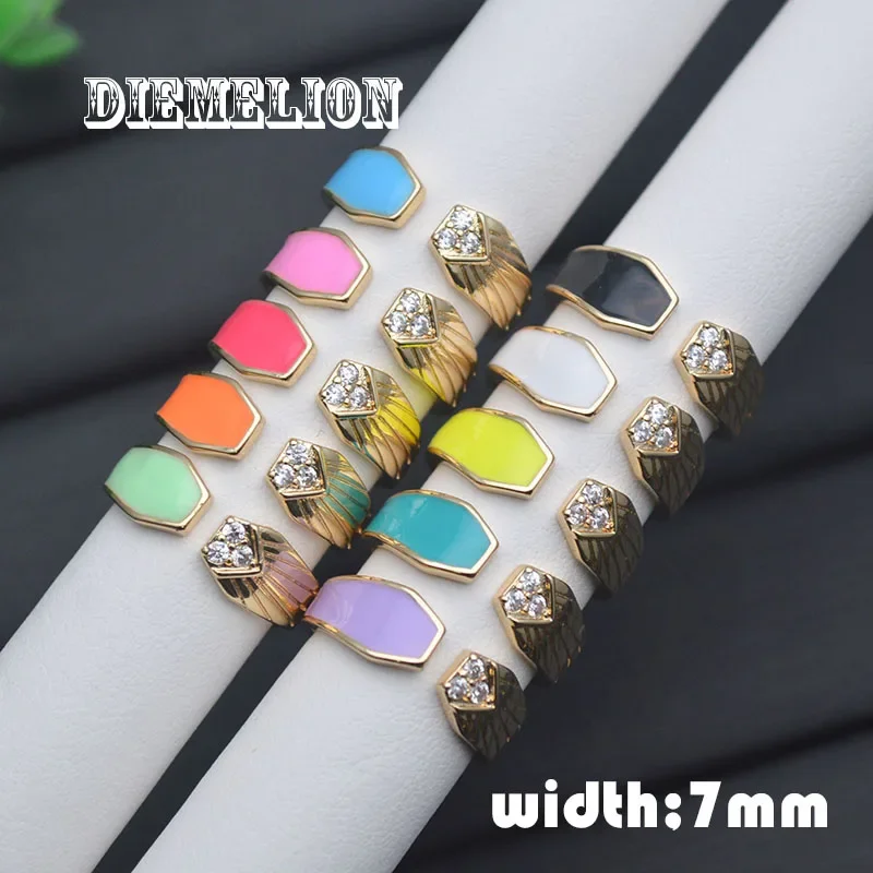 Candy Colors Enamel Adjustable Finger Rings Pave CZ Zircon Luxurious 18K Gold Plated Resizable Ring for Women Jewelry Gifts