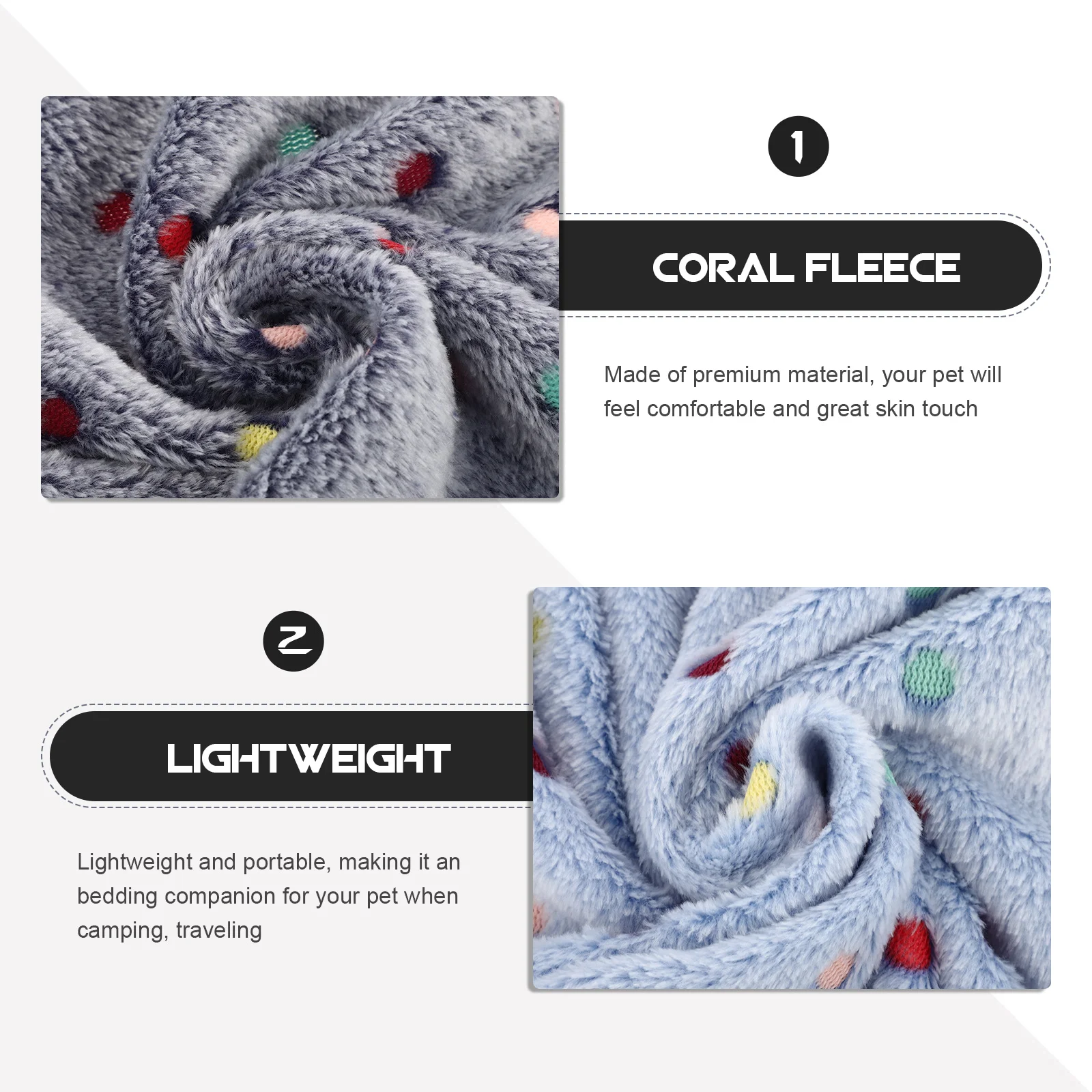 

4 pcs Pet Blanket For Cats Dogs Soft Warm Sleeping Mat Lightweight Portable Rest Bed Travel Camping Car Use Universal Pet Floor