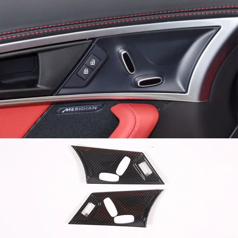 For Jaguar F-TYPE f type 2013-2024 Car Seat Adjustment Decorative Frame Sticker ABS Carbon Fiber Pattern Interior Accessories