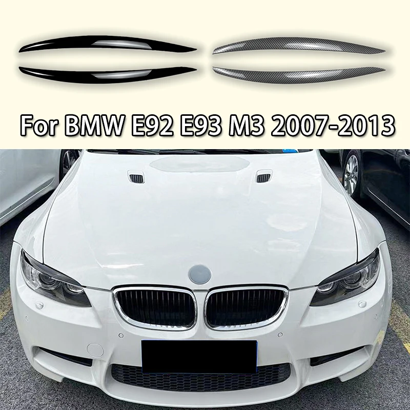 Para BMW E92 Coupe BMW E93 Cabrio M3 318i 320i 325i 330i 320d 330d 335i 2007-2013 tapas de párpado de faro pegatinas 3D embellecedoras
