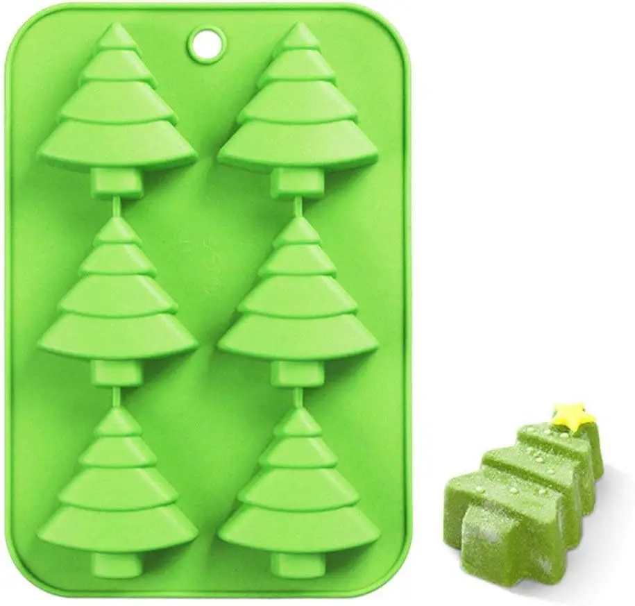 

Christmas Tree Silicone Cake Baking Mold Cake Pan Handmade Soap Moulds Biscuit Chocolate Ice Cube Tray DIY Mold