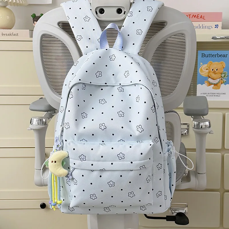 New Korean Version of The Student Backpack Flower Schoolbag Cute Female Schoolbag Nylon Schoolbag Canvas Backpacks