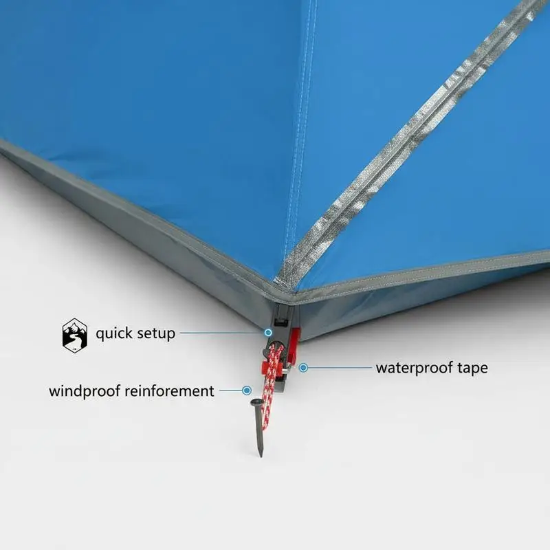 Kuppelzelt für 2 Personen, blau, wasserdicht