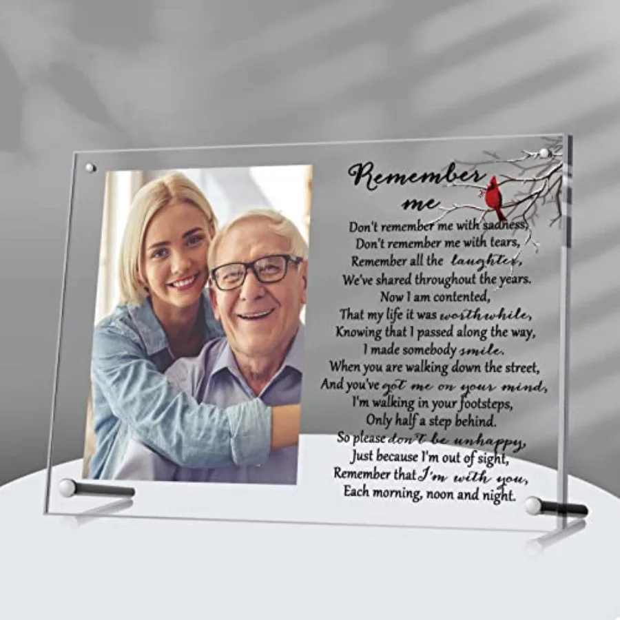1 Pcs Memorial Picture Frame Acrylic Magnetic Photo Frames, 7 x 10 Inch, Sympathy Gifts for Loss of Loved One Passed Away Gifts