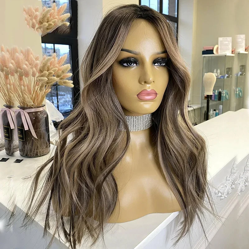 Ombre Blond Soft 180Density 5x5 Silk Base Body Wave Preplucked Jewish Human BabyHair HDLace Wig European Hair Glueless