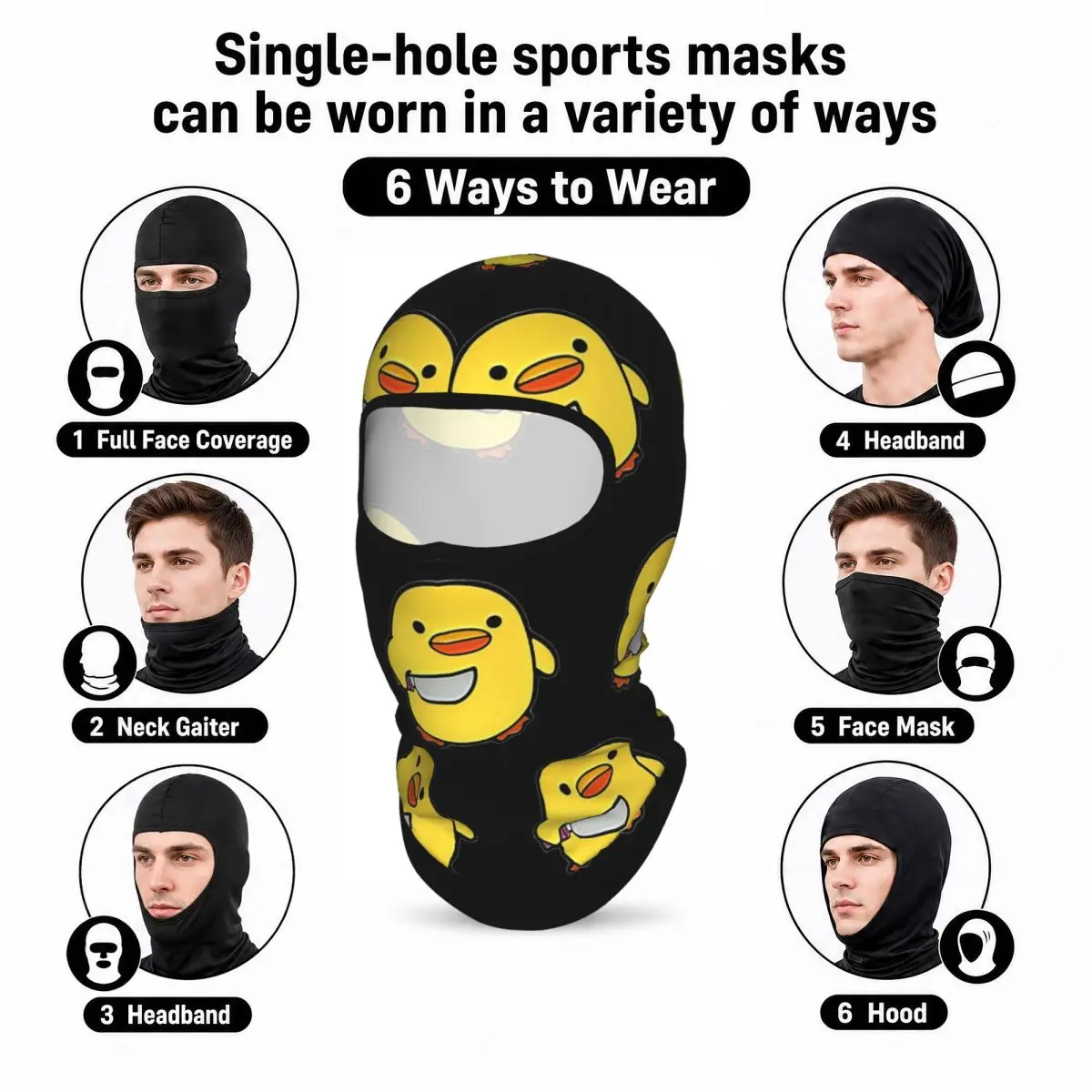 Duck With Knife Funny Meme Angry Bird Danger Breathable Thin Balaclava Full Face Mask Sun Protection Neck Gaiter For Outdoor - view 6