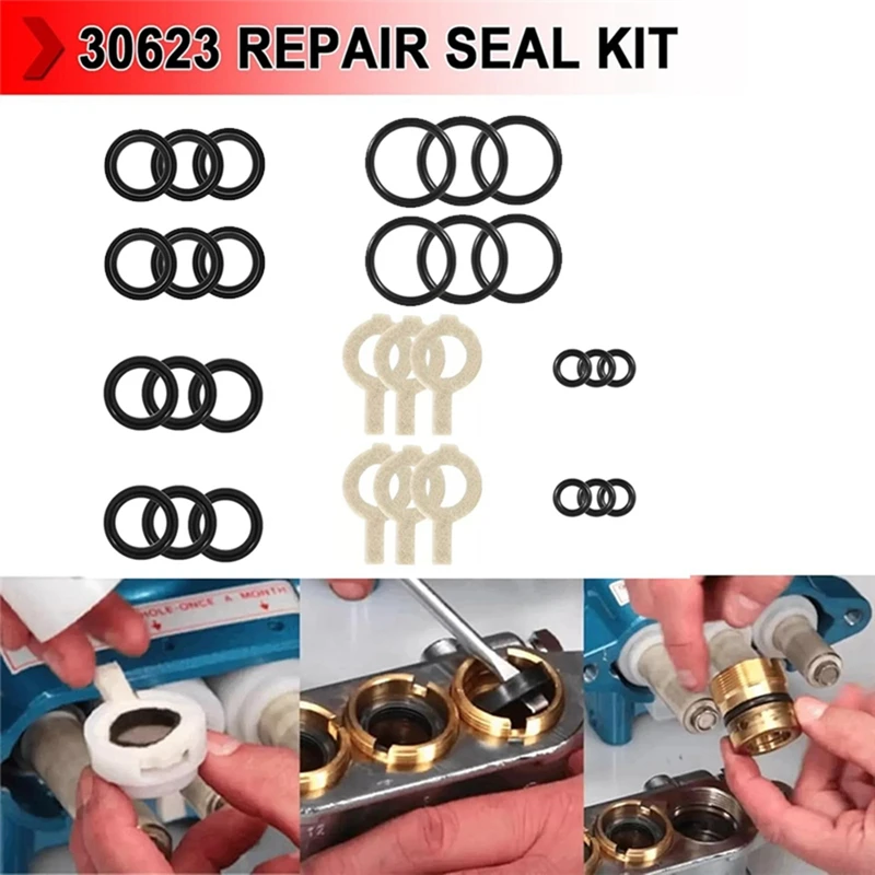 2Sets 30623 Seal Kit, Pump Washer Seals Kit Fits For Cat Pump 30 31 34 310 340 350 Model Frame Plunger Pump