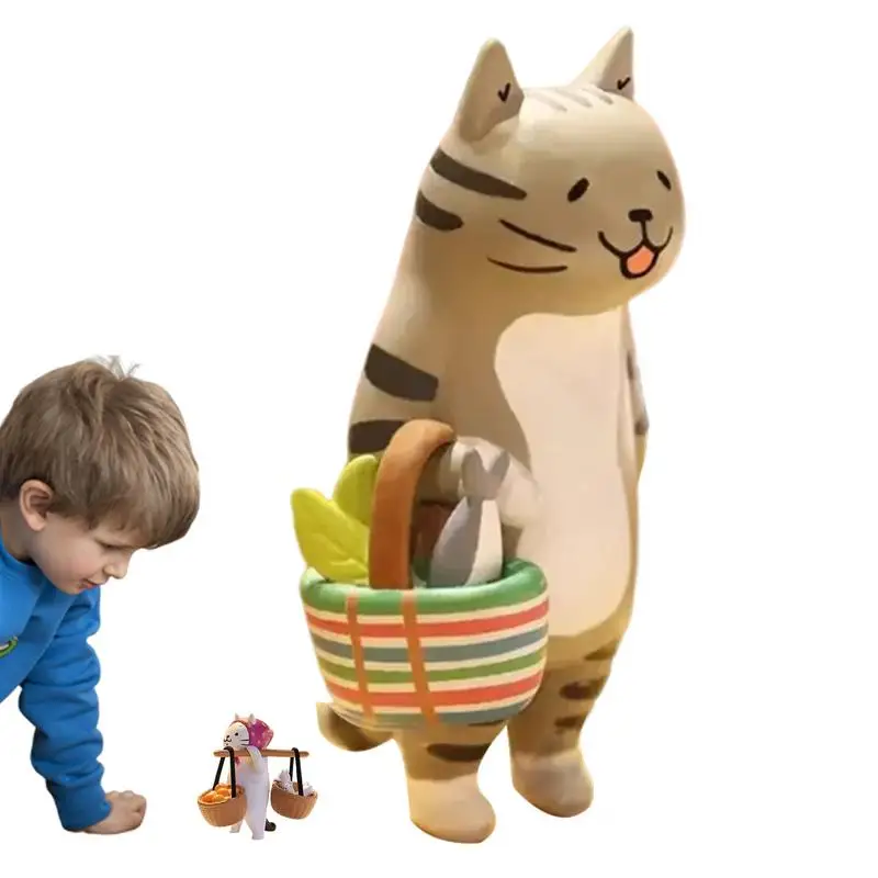 Cartoon Figure Model Cat Collection Decor Kit Fashionable Design Action Figure Decorations For Shelf Desk Cabinet Bedside Table